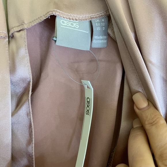 ASOS extreme Komono Midi Satin Dress Rose size 0 - Picture 7 of 12